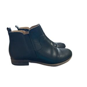 Black Leather Side Zip Chelsea Ankle Boots Women's Fashion Footwear size‎ 8.5